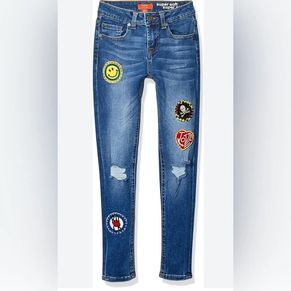 Butter Blue Skinny Jeans with Distressed Details Girls